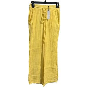 Anthropologie Michael Stars Ashton Cotton Gauze XS‎ Pants Butter Yellow #F13-0